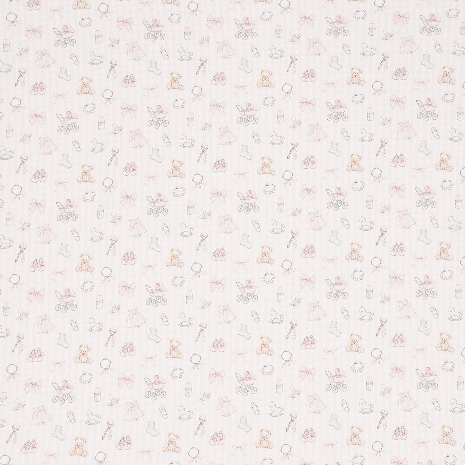 Pink Nursery Print Baby Blanket, 1, hi-res