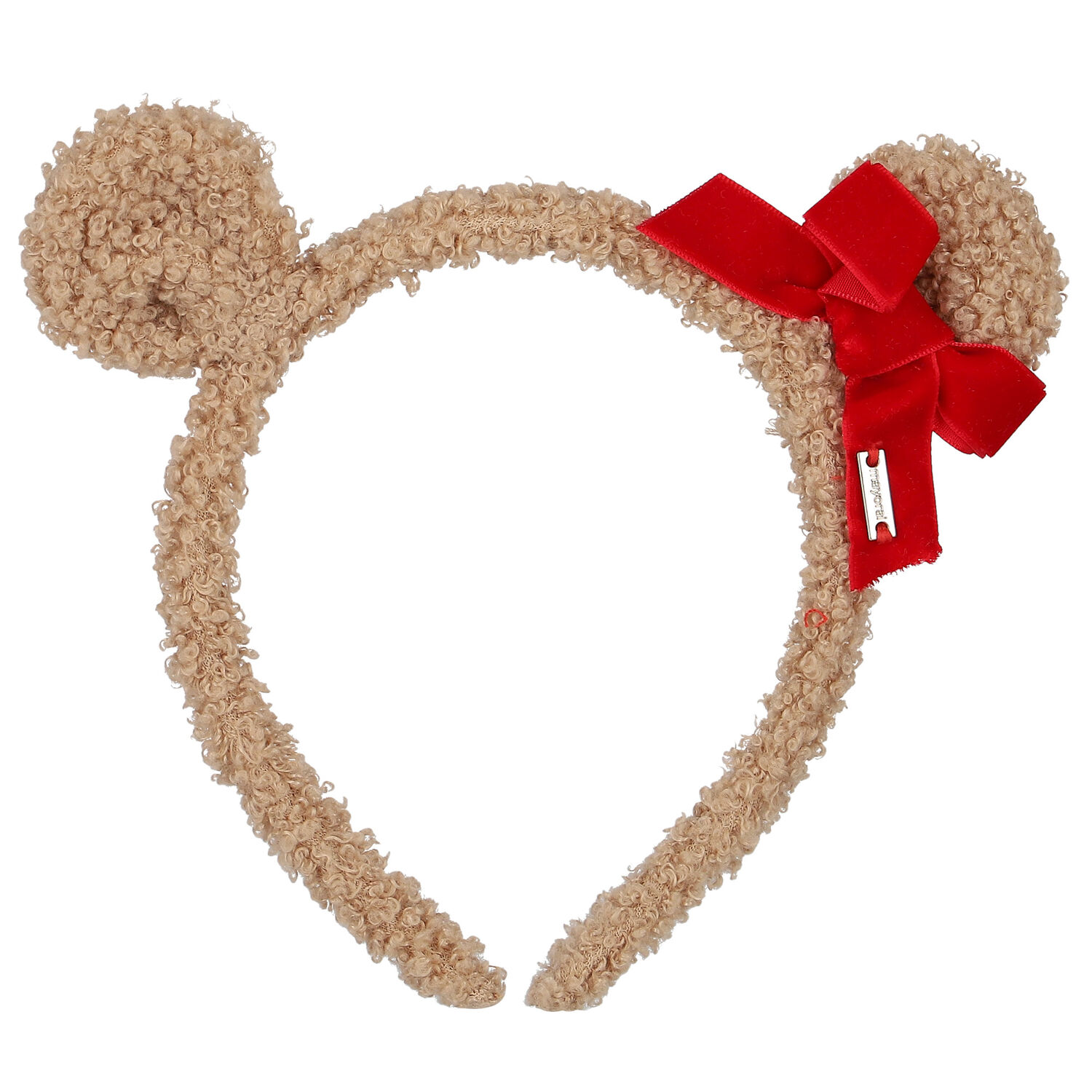 Younger Girls Beige Bow Headband, 1, hi-res