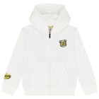 Boys Ivory Teddy Bear Hooded Zip Up Top, 1, hi-res