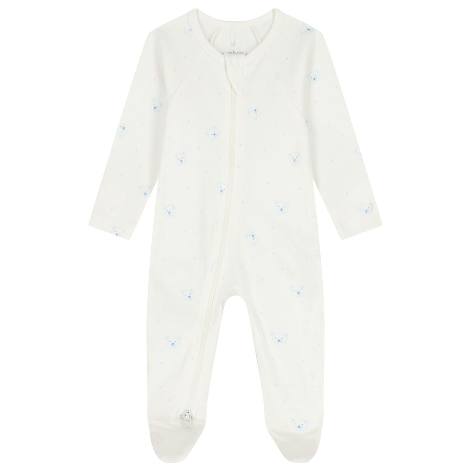 Baby Boys White & Blue Babygrows ( 2 Pack ), 2, hi-res image number null