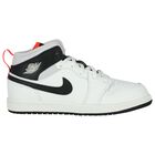 Black , Grey & White Air Jordan 1 Mid Trainers, 5, hi-res
