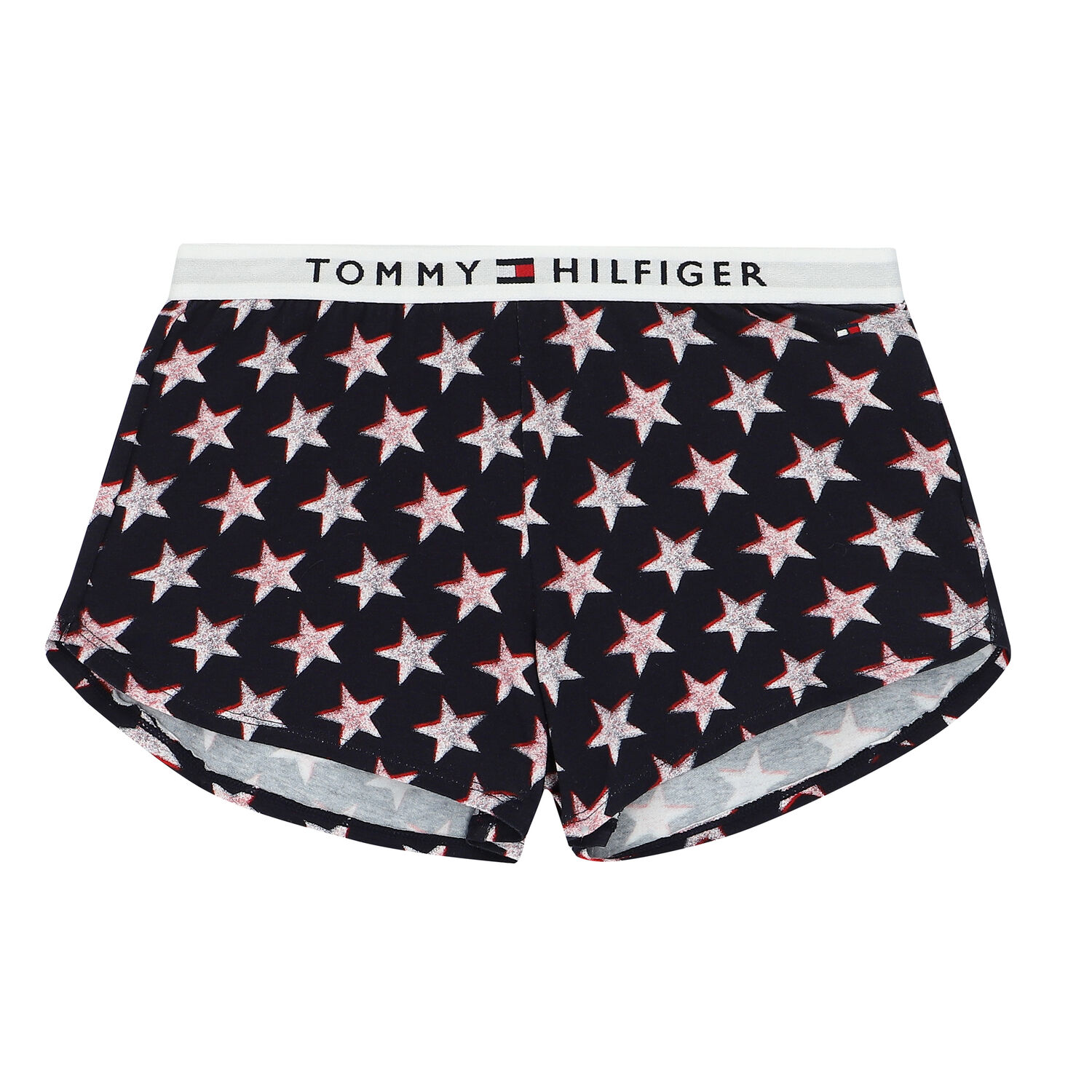 Girls White & Navy Logo Pyjamas, 1, hi-res