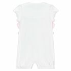 Baby Girls White Printed Romper, 1, hi-res
