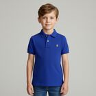 Boys Blue Logo Polo Shirt, 1, hi-res