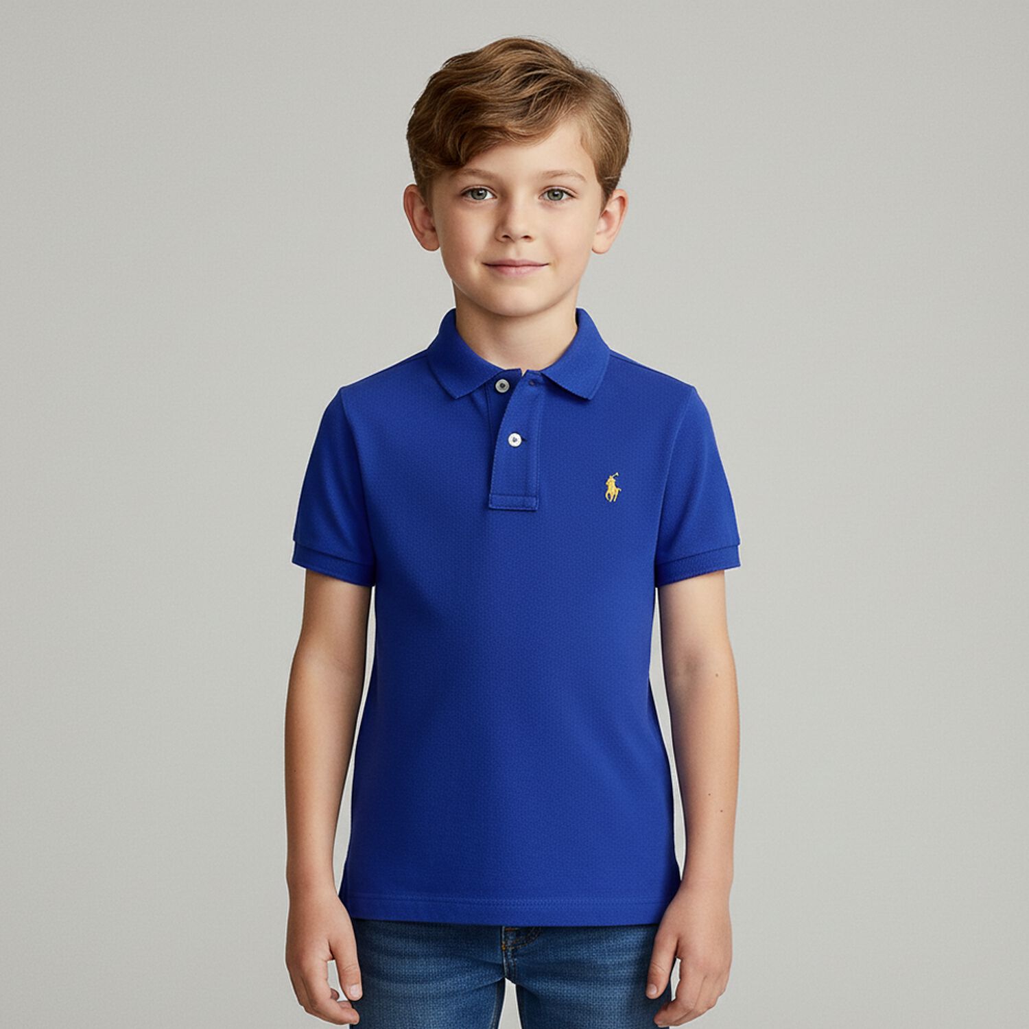 Boys Blue Logo Polo Shirt, 1, hi-res image number null
