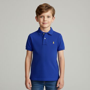 Boys Blue Logo Polo Shirt