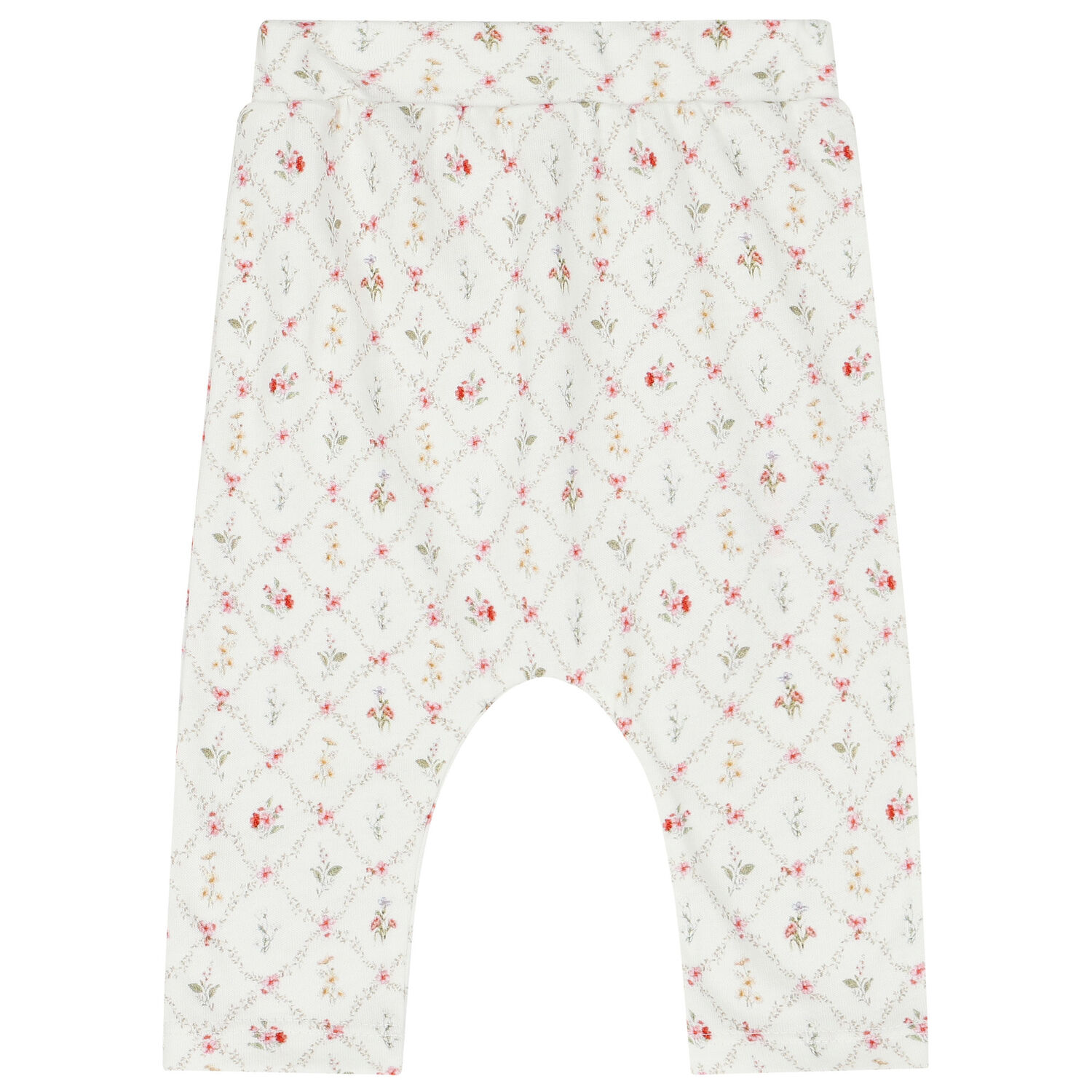 Baby Girls Ivory Floral Pyjamas, 1, hi-res