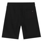 Boys Black Logo Shorts, 1, hi-res