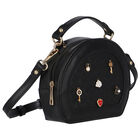 Girls Black Shoulder Bag, 2, hi-res