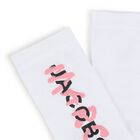 Girls White Logo Socks, 1, hi-res