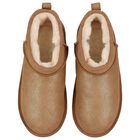 Girls Chestnut Brown Classic Ultra Mini Suede Boots , 1, hi-res