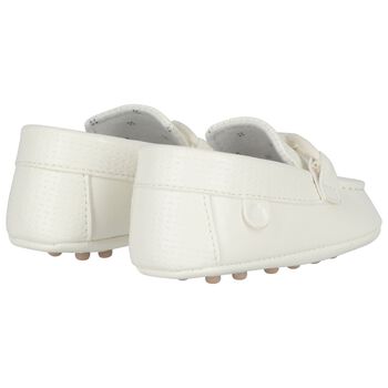 Baby Boys Ivory Leather Pre Walker Moccasins