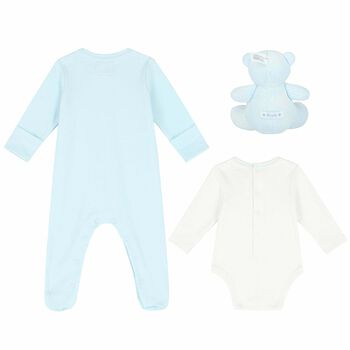 Baby Boys White & Blue Gift Set