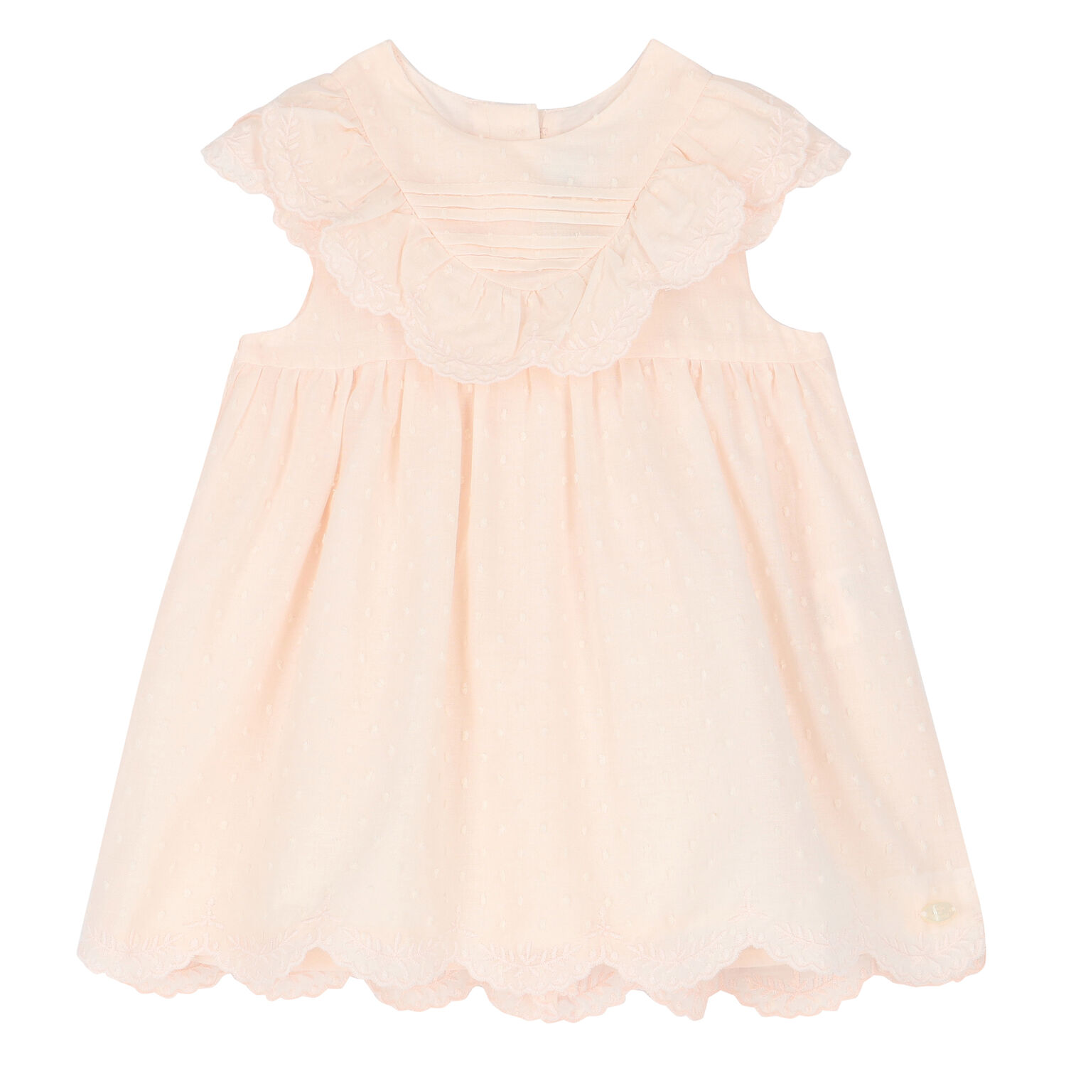 Younger Girls Pink Embroidered Dress, 1, hi-res
