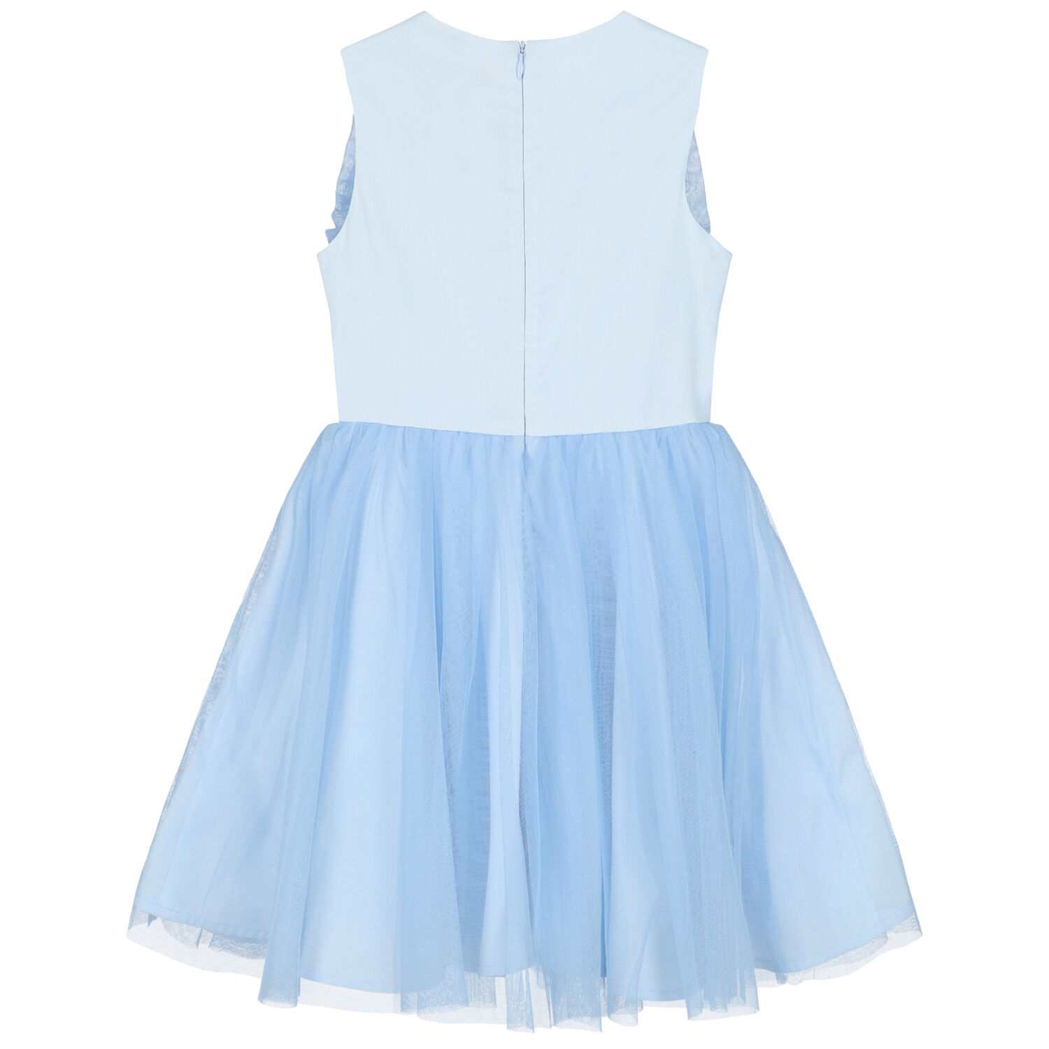 Girls Blue Tulle Bow Dress, 1, hi-res image number null