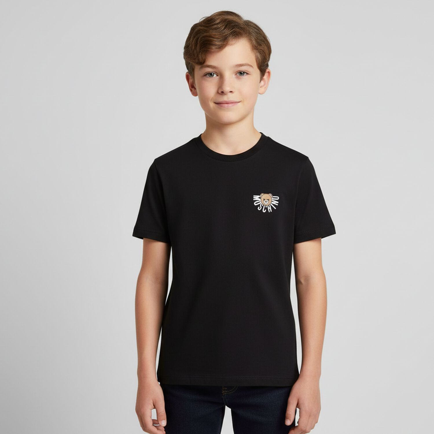 Black Teddy Bear Logo T-Shirt, 4, hi-res