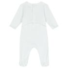 White & Navy Boke Flower Babygrows ( 2 Pack ), 1, hi-res