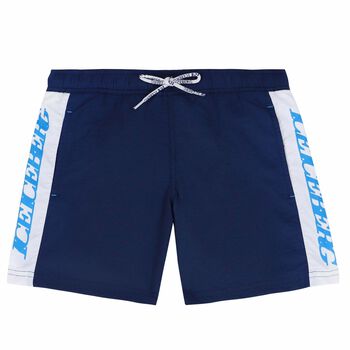 Boys Navy Logo Swim Shorts