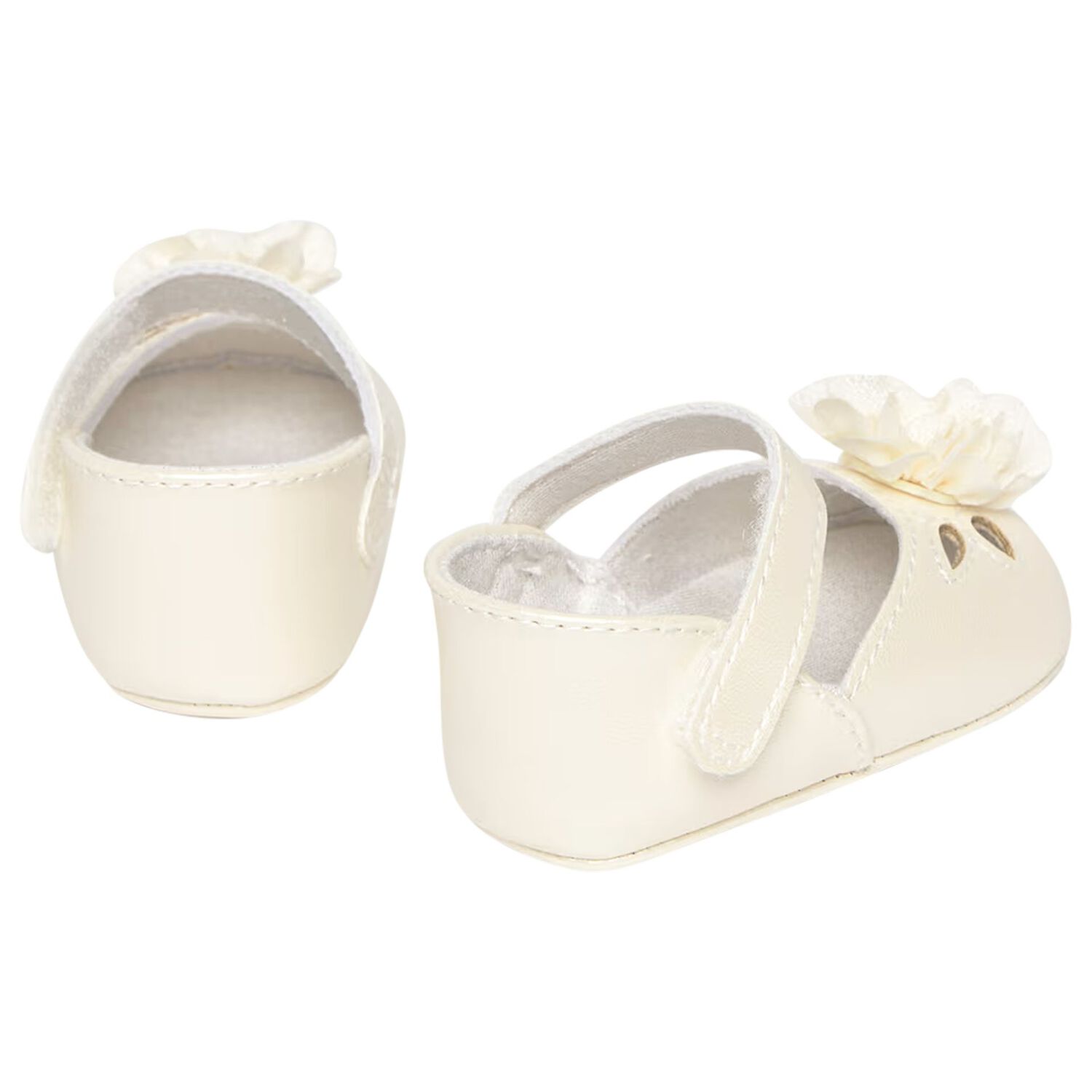 Baby Girls Ivory Flower Pre Walker Shoes, 2, hi-res