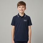 Boys Navy Blue Logo Polo Shirt  , 1, hi-res