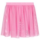 Girls Pink Logo Mesh Skirt , 1, hi-res