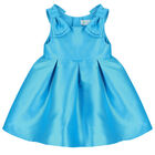 Younger Girls Blue Satin Dress, 1, hi-res