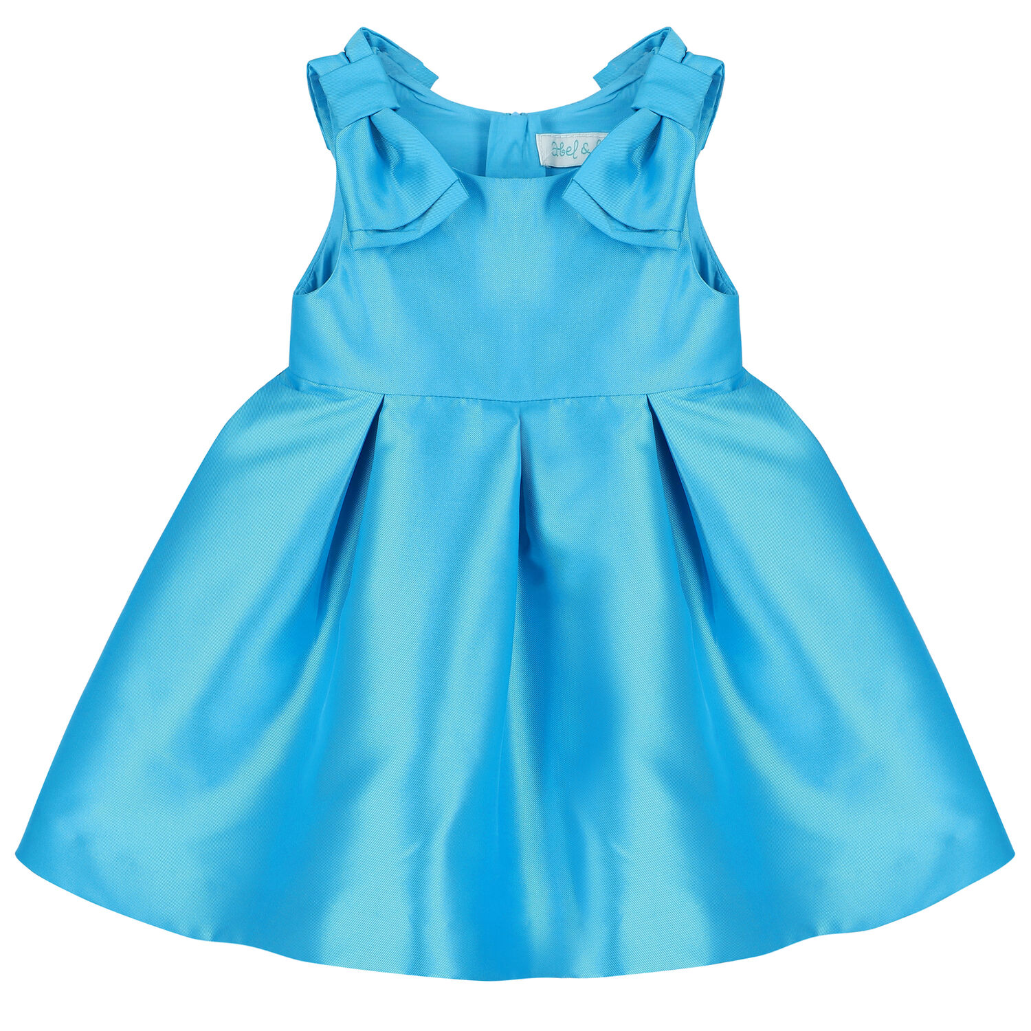Younger Girls Blue Satin Dress, 1, hi-res image number null