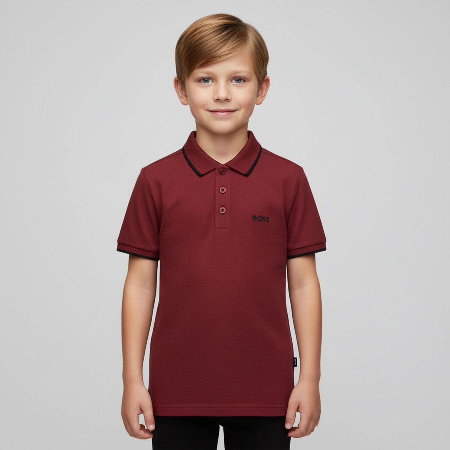 Boys Red Logo Polo Shirt, 2, hi-res