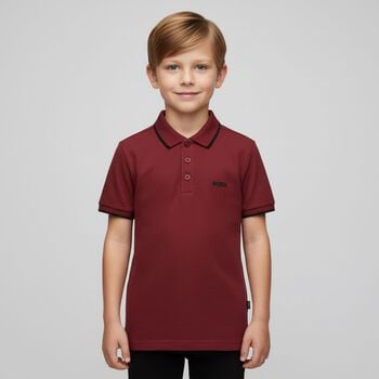 Boys Red Logo Polo Shirt