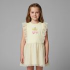 Girls Yellow Bow Logo Dress, 1, hi-res