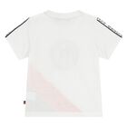 Younger Boys White Logo T-Shirt, 1, hi-res