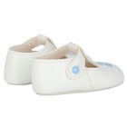 Baby Boys White & Blue Pre Walker Shoes, 1, hi-res