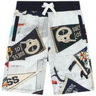 Boys White Logo Shorts, 2, hi-res