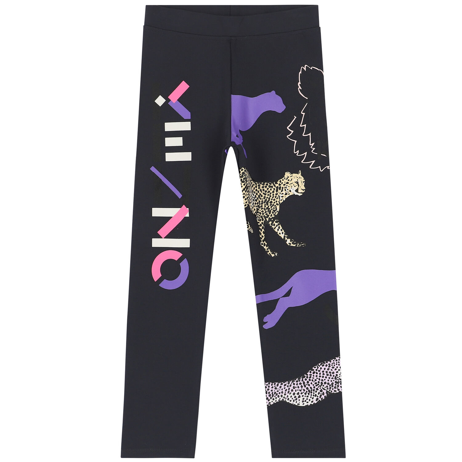 Girls Grey Logo Leggings, 1, hi-res