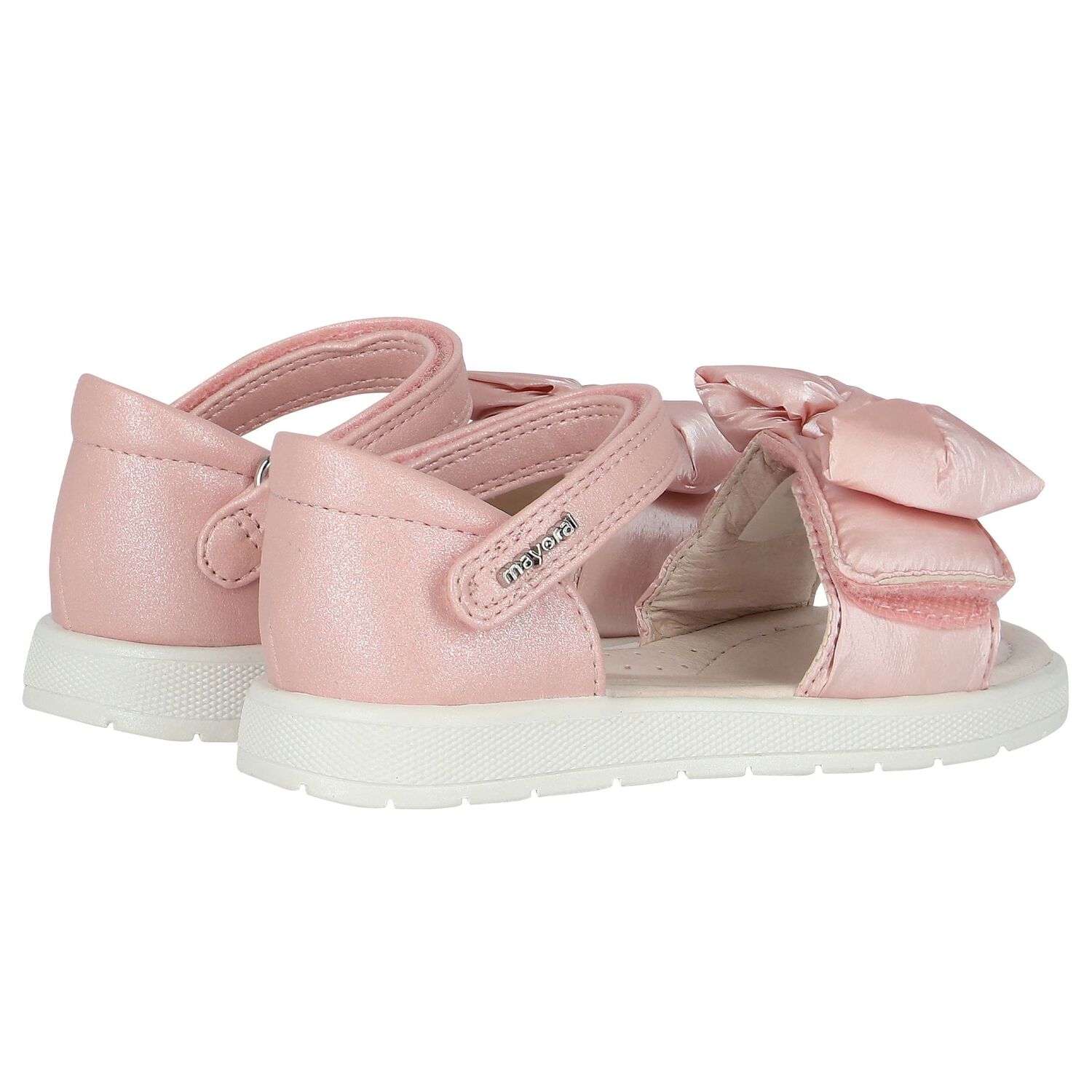Younger Girls Pink Bow Sandals, 1, hi-res