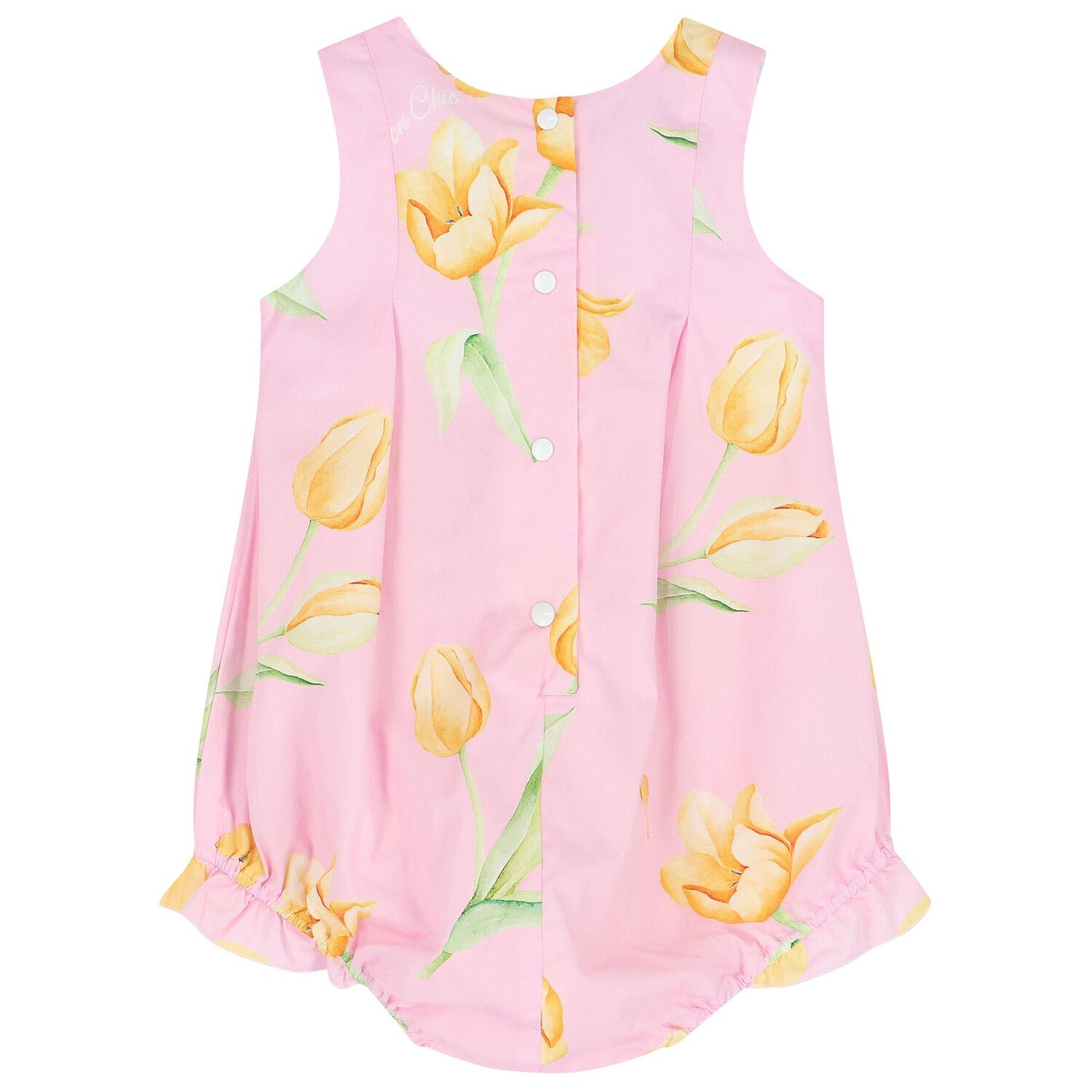 Baby Girls Pink Floral Romper, 1, hi-res