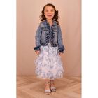 Girls Blue Floral Tulle Skirt, 1, hi-res