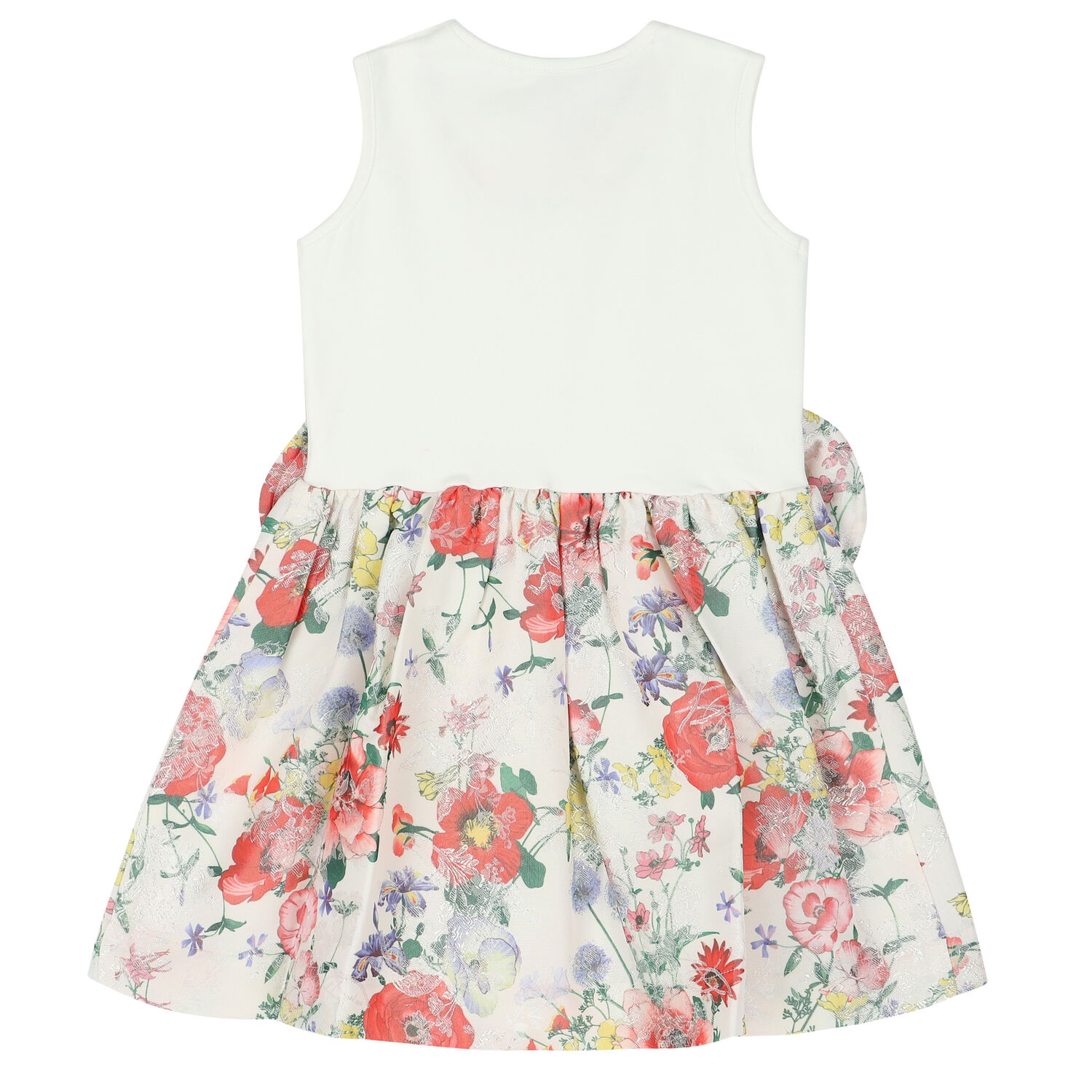 Girls Ivory Floral Dress, 2, hi-res