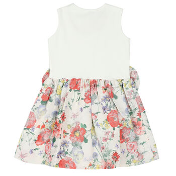 Girls Ivory Floral Dress