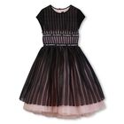Girls Black & Pink Pleated Tulle Dress, 1, hi-res