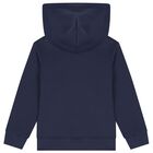 Boys Navy Blue Polo Bear Hooded Top, 1, hi-res