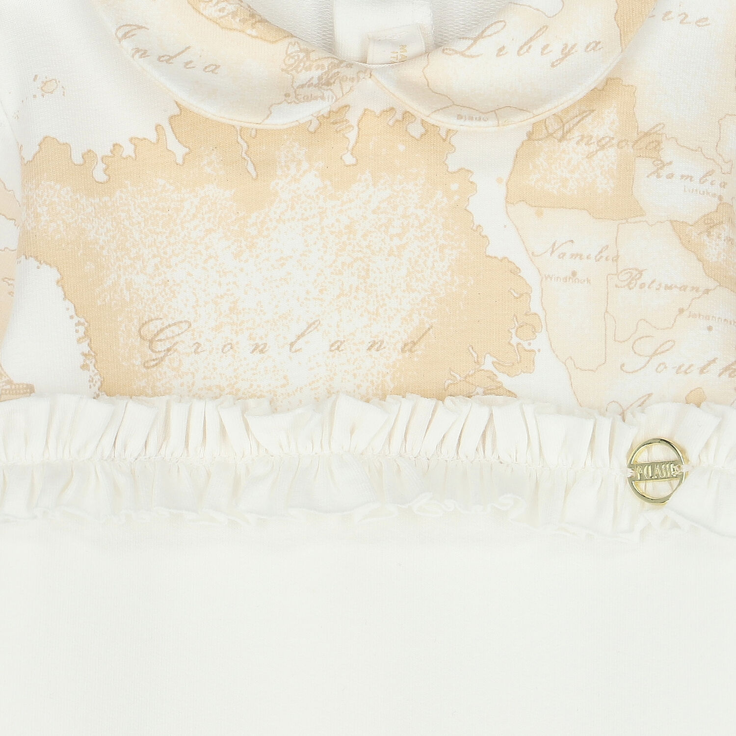 Baby Girls Ivory & Beige Geo Map Babygrow, 1, hi-res