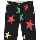 Girls Black Stars Denim Jeans, 1, hi-res