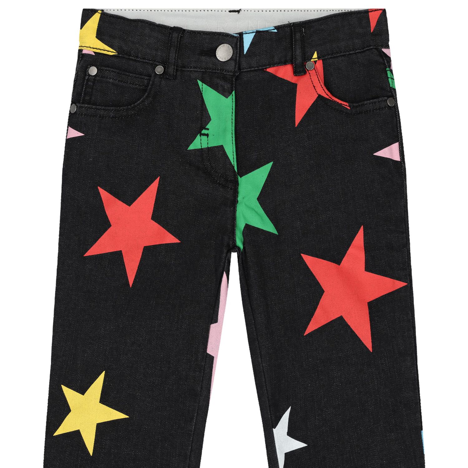 Girls Black Stars Denim Jeans, 1, hi-res image number null