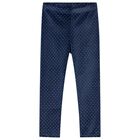 Girls Navy Blue Leggings, 1, hi-res