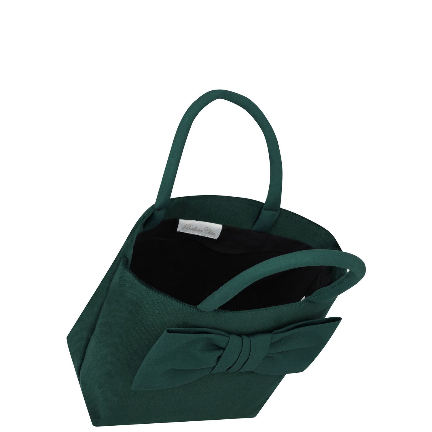 Girls Green Velvet Bow Hand Bag, 1, hi-res image number null