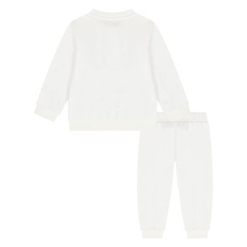 Younger White Teddy Bear Logo Tracksuit