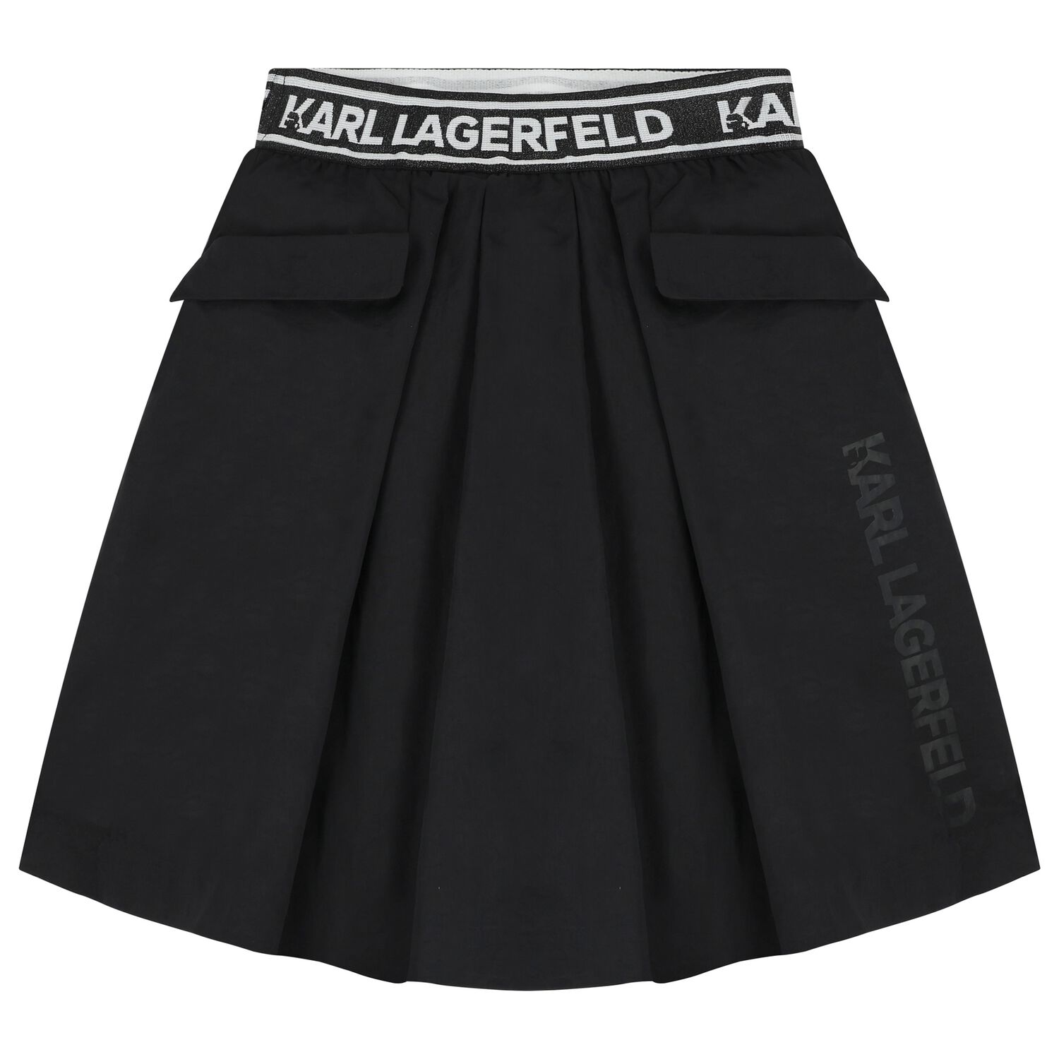 Girls Black Logo Skirt, 1, hi-res