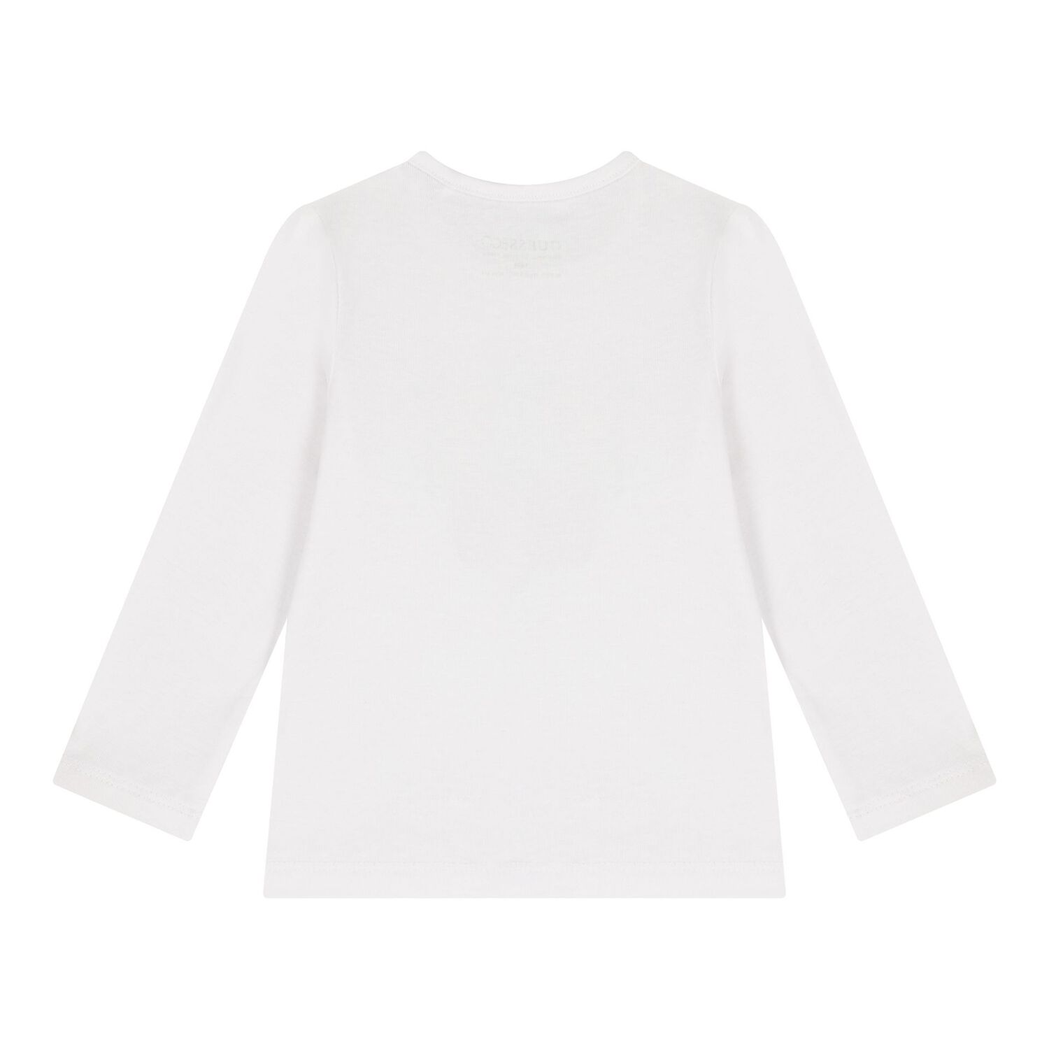 Baby Girls White Logo Long Sleeve Top, 1, hi-res