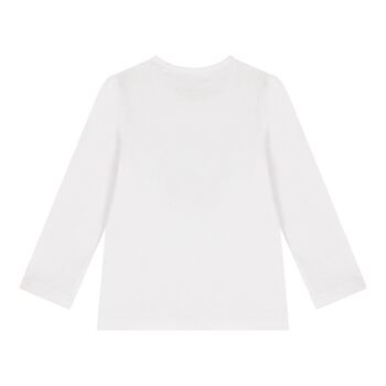 Baby Girls White Logo Long Sleeve Top